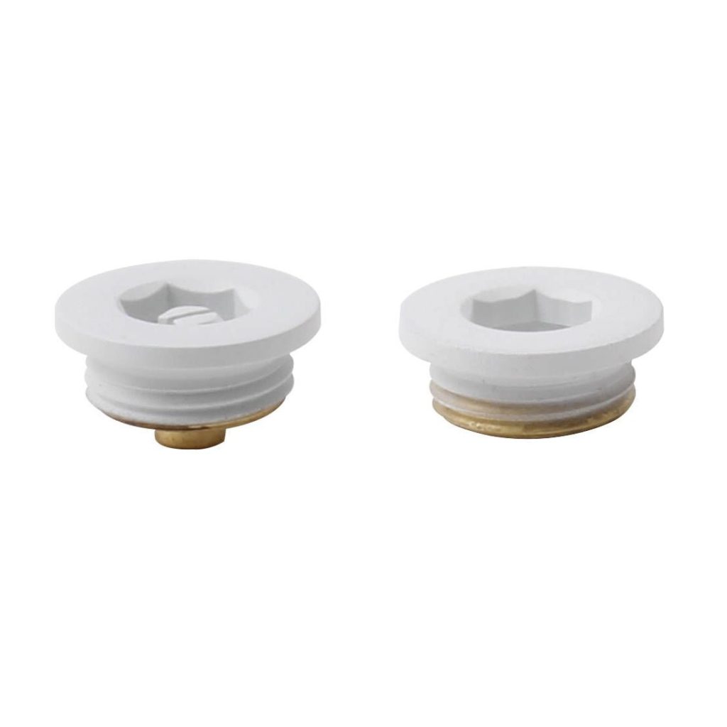 Towelrads bleed valve and plug set white - 690360