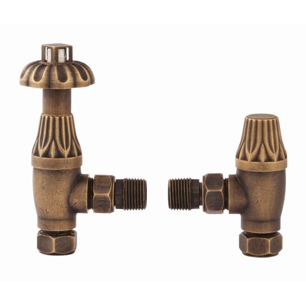 Towelrads Winchester Angled TRV Valve in Antique Brass - 690011
