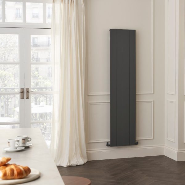 Towelrads Ascot Single Vertical Radiator in Anthracite - 1800mm x 407mm