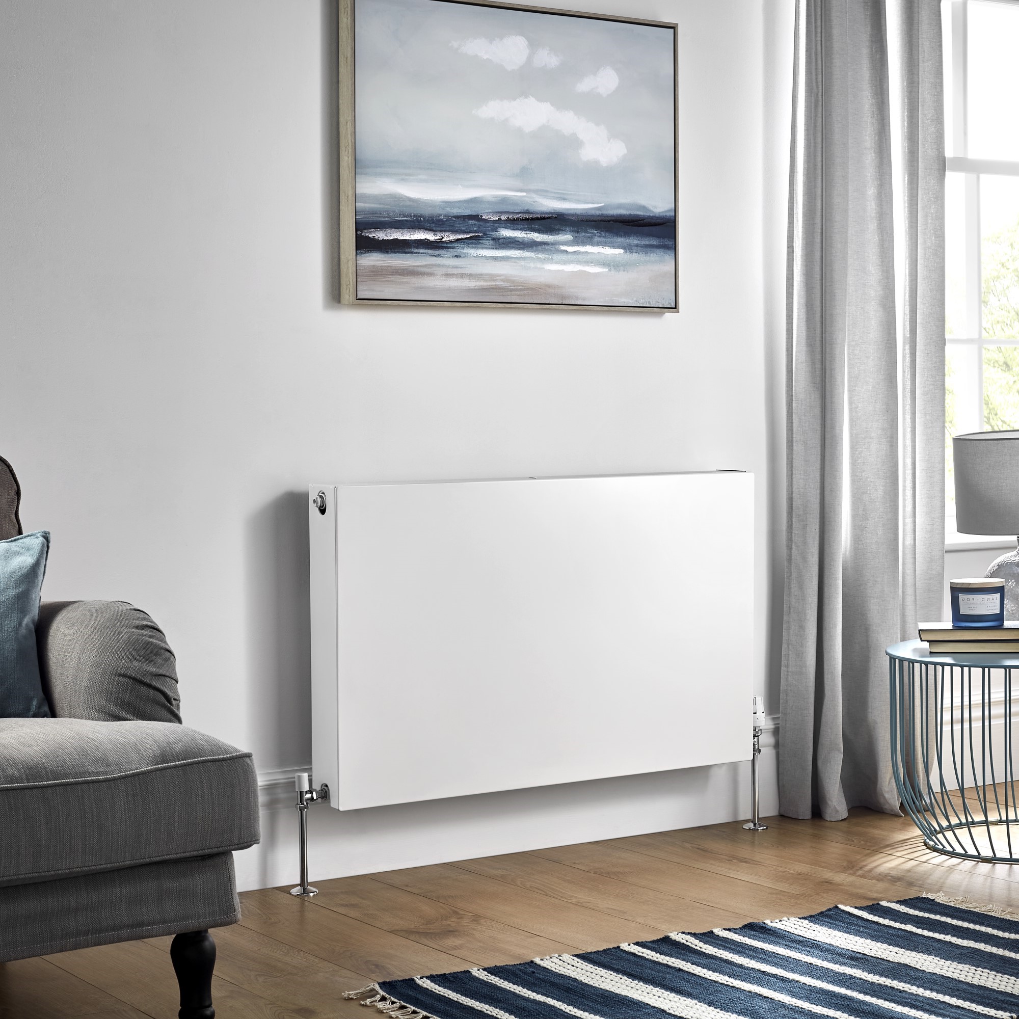 Towelrads Flat Panel Horizontal White Radiator - 610243